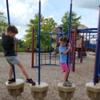 Kids climbing on the playground